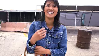 Asian sensation with nice tits rides the BangBus